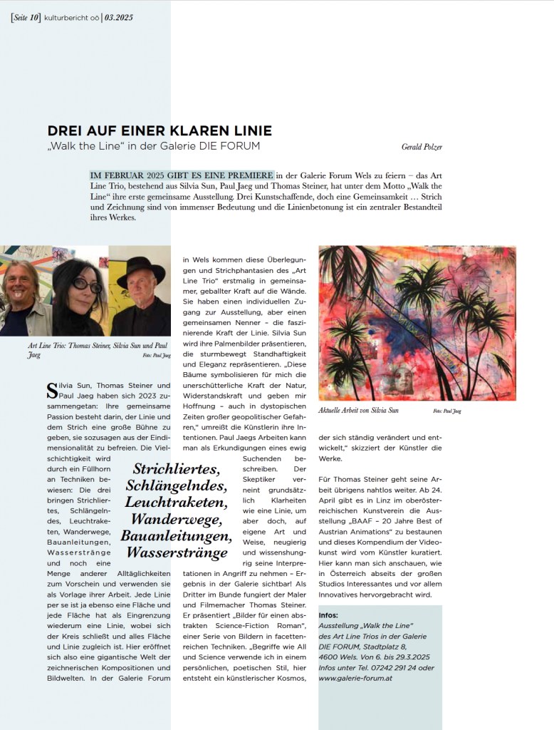 kulturbericht oö / Thomas Steiner, Silvia Sun, Paul Jaeg (Art Line Trio)